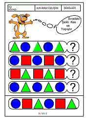 okul öncesi geometrik şekiller örüntü çalışama sayfaları